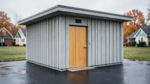 budynek gospodarczy z płyt betonowych