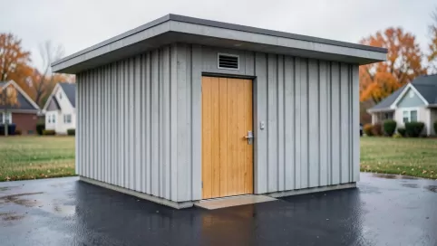 budynek gospodarczy z płyt betonowych