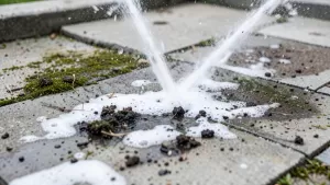 Czyszczenie tarasu z płyt betonowych