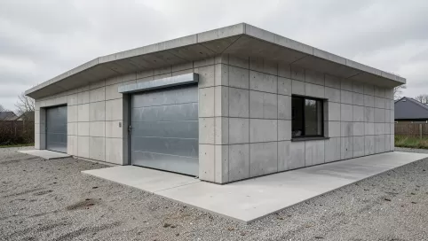 garaż betonowy z płyt betonowych