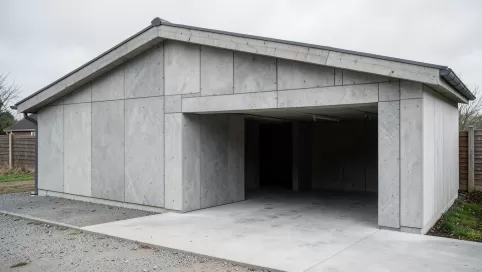 Garaż z płyt betonowych
