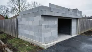 Garaż z płyt betonowych ile od granicy działki
