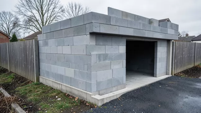 Garaż z płyt betonowych ile od granicy działki
