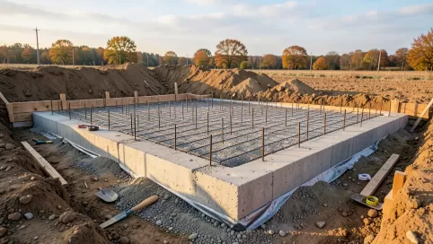 płyta fundamentowa z ostrogami