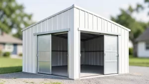projekt garażu blaszanego 9x6
