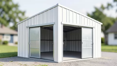 projekt garażu blaszanego 9x6