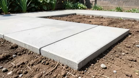 Taras na gruncie z płyt betonowych