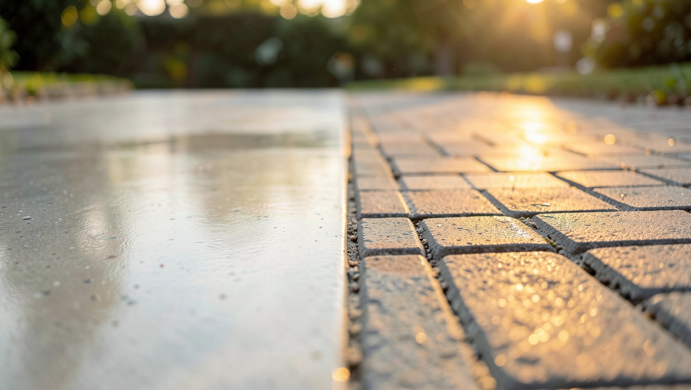 Beton polerowany podjazd kontra kostka brukowa