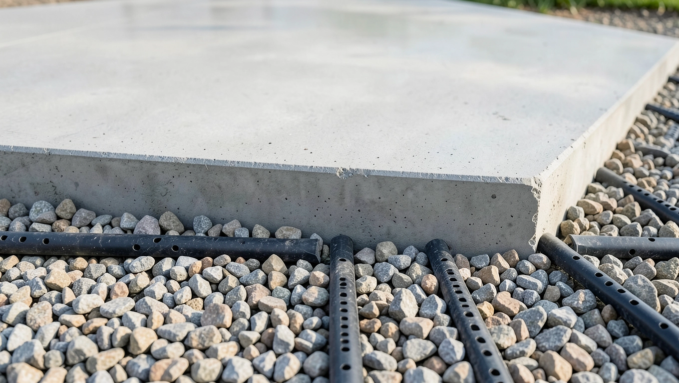 Drenaż powierzchniowy pod płytą fundamentową