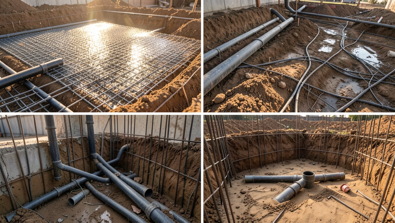 kanalizacja pod płytą fundamentową