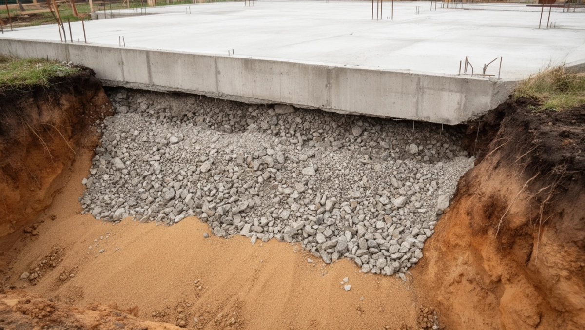płyta fundamentowa na nasypie