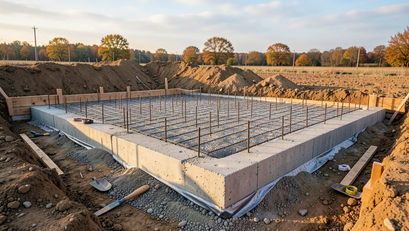 płyta fundamentowa z ostrogami