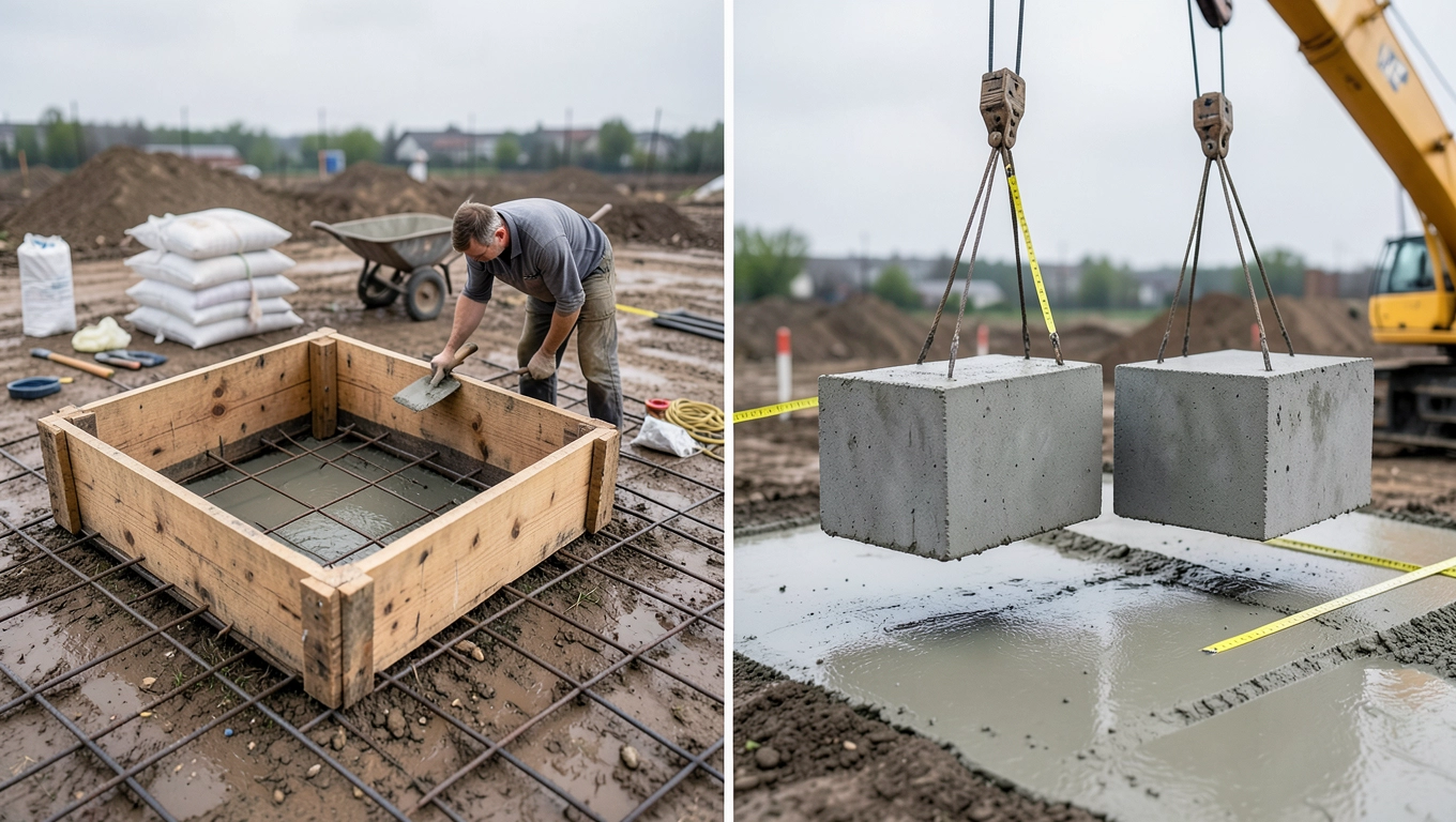 Podmurówka betonowa prefabrykowana a wylewana: różnice techniczne