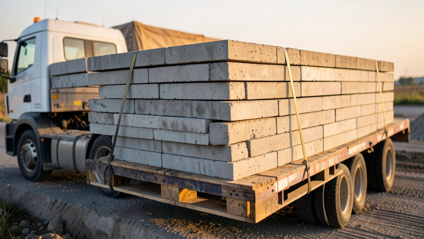 Transport i paleta płyt drogowych 300x100x15