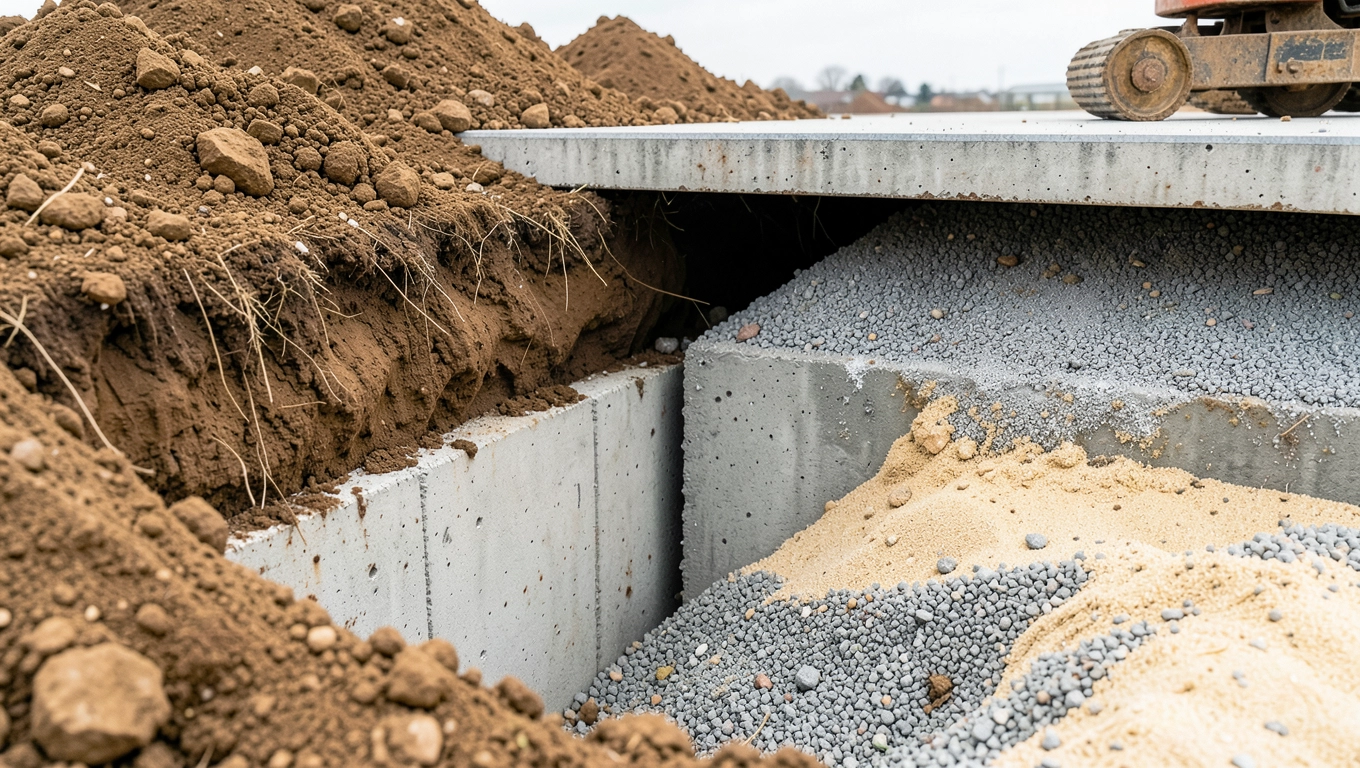 Wymiana gruntu pod płytę fundamentową cena