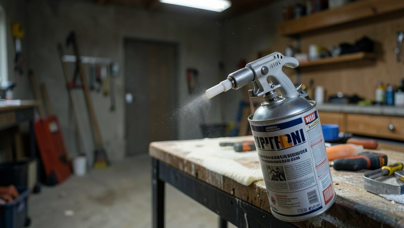 Aplikacja piany natryskowej w garażu