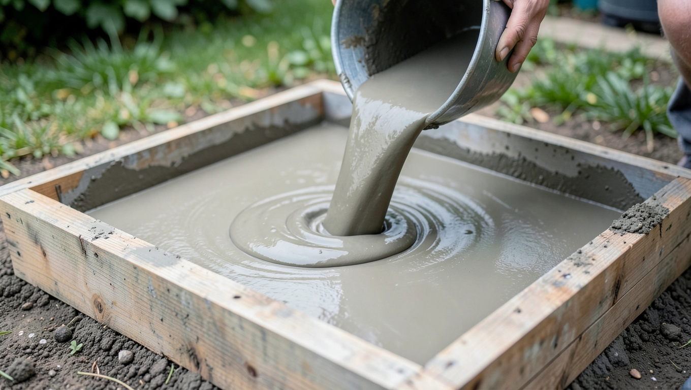 Betonowanie w formie do płyt 100x100