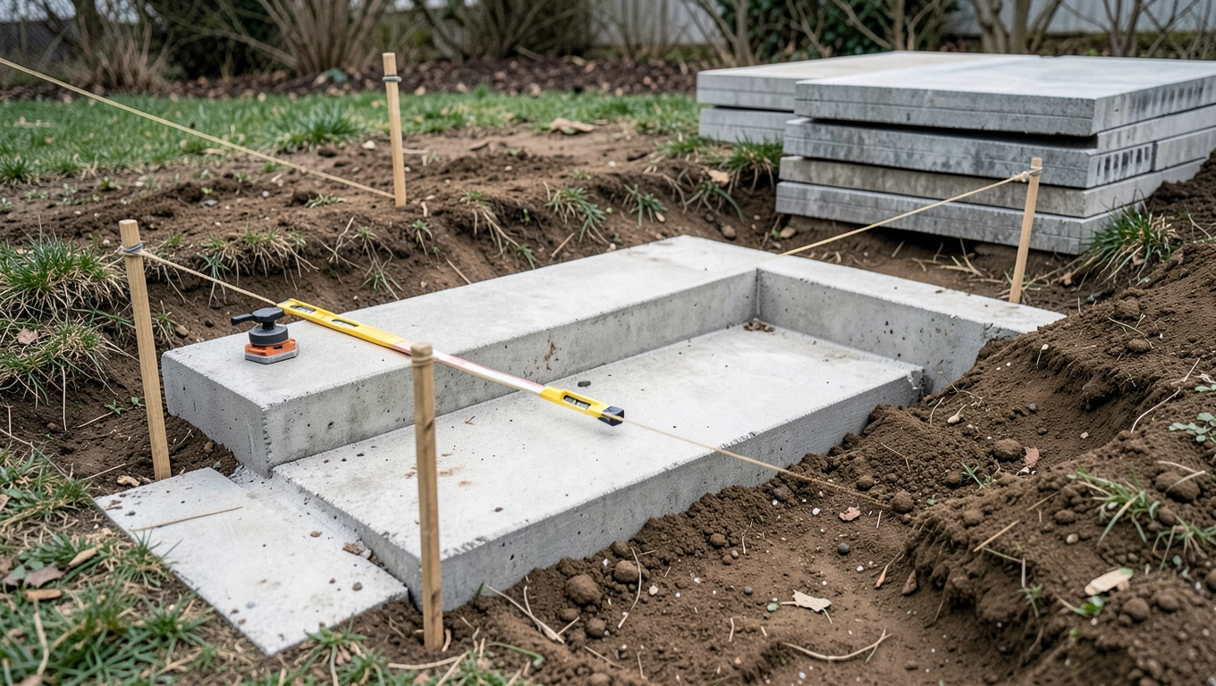 Budowa schodów zewnętrznych z płyt betonowych