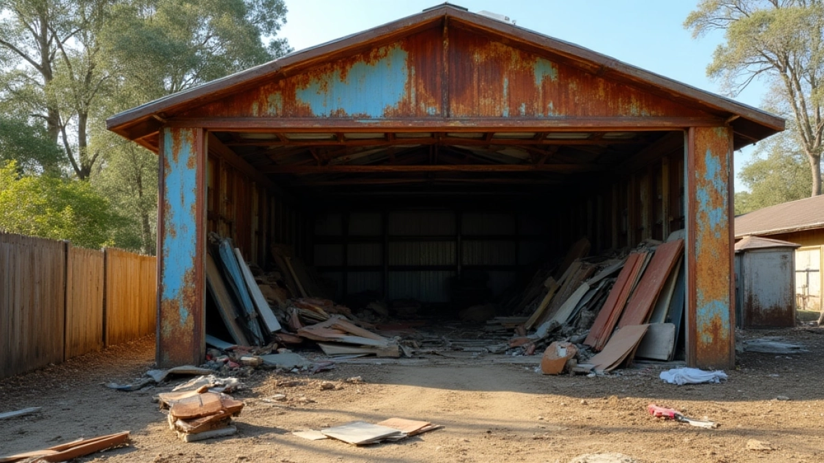 Demontaż garażu blaszanego