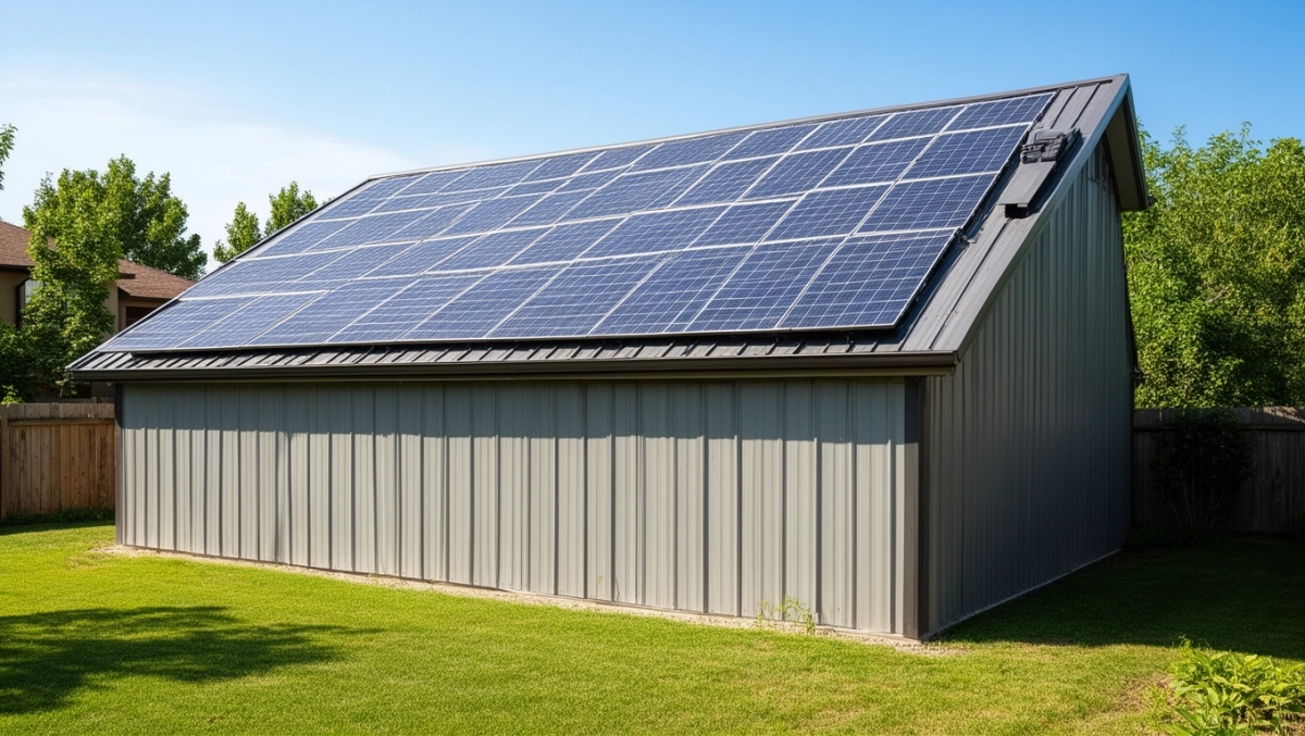 fotowoltaika na garażu blaszanym