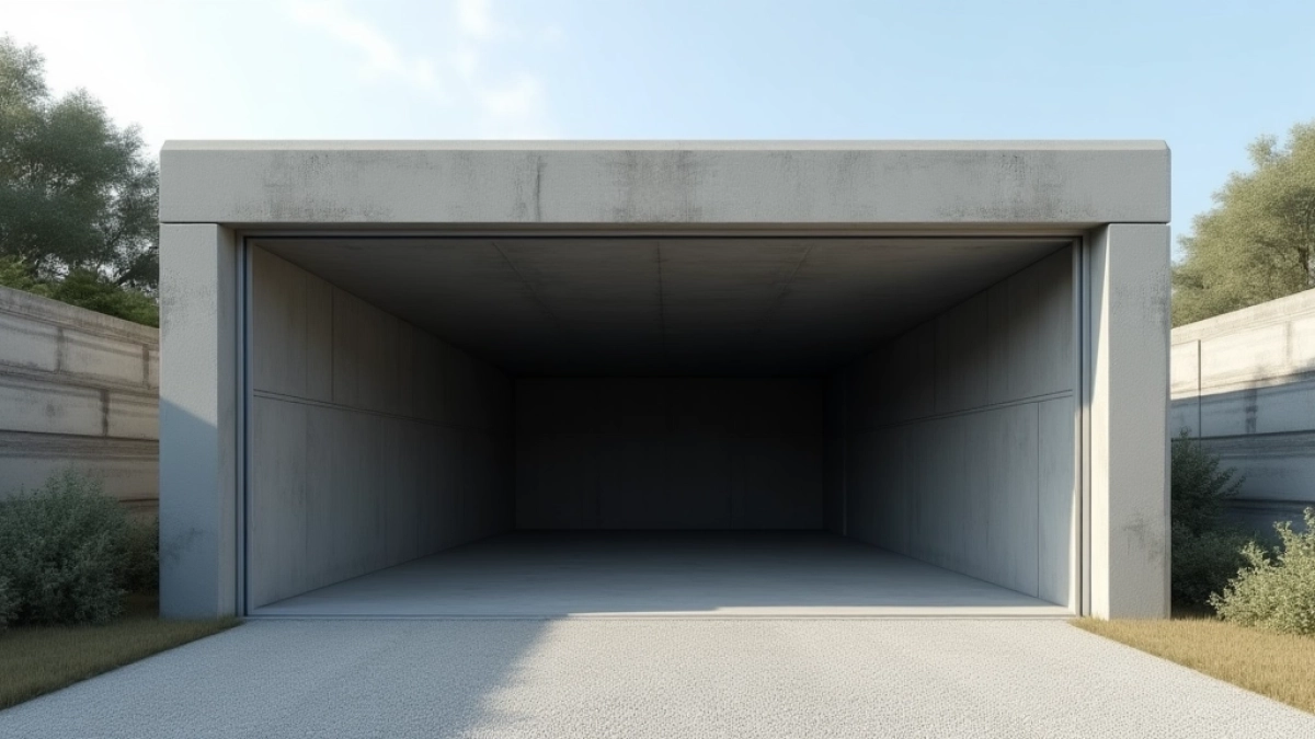 garaż betonowy z płyt betonowych