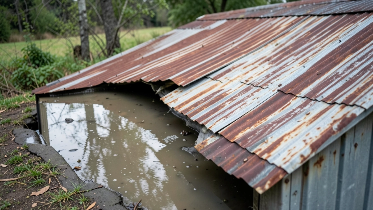 garaż blaszany kąt nachylenia dachu