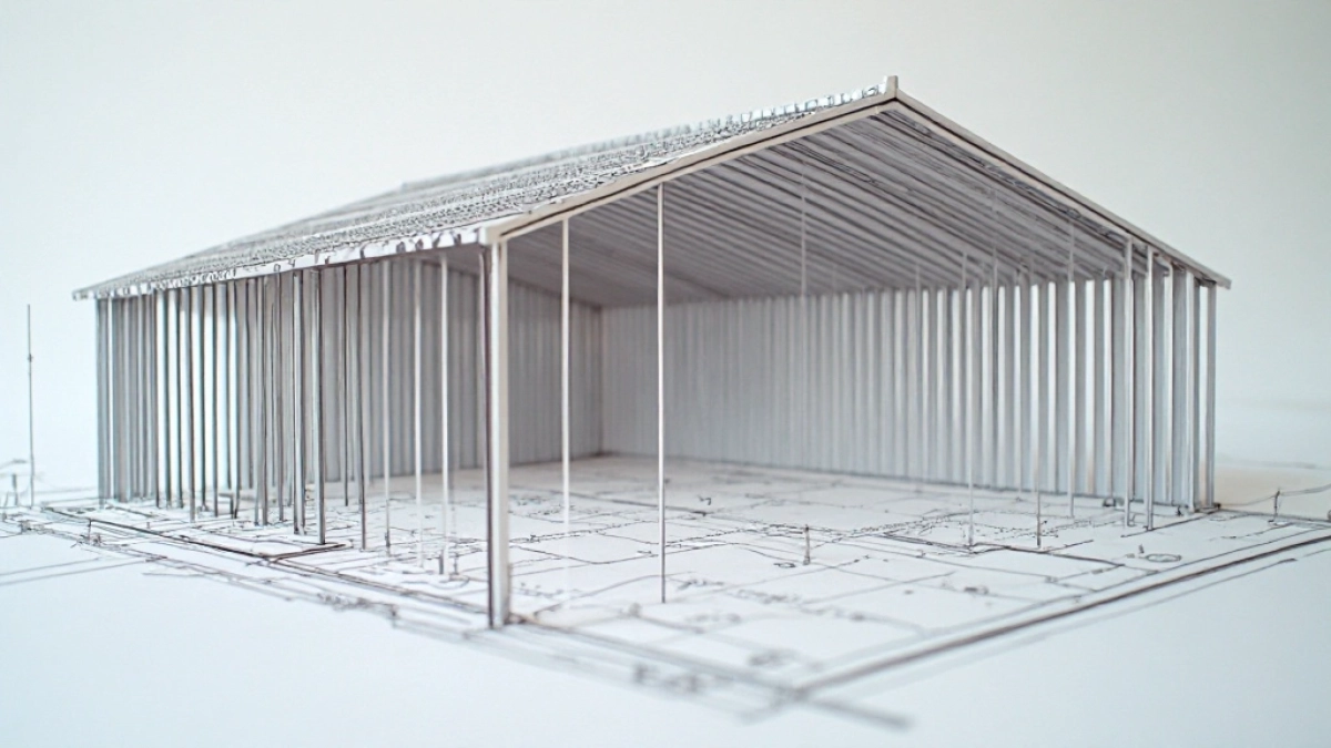 garaż blaszany rysunek techniczny