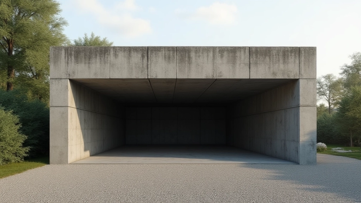 Garaż z płyt betonowych 6x8