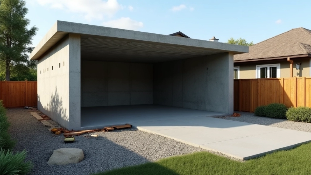 Garaż z płyt betonowych