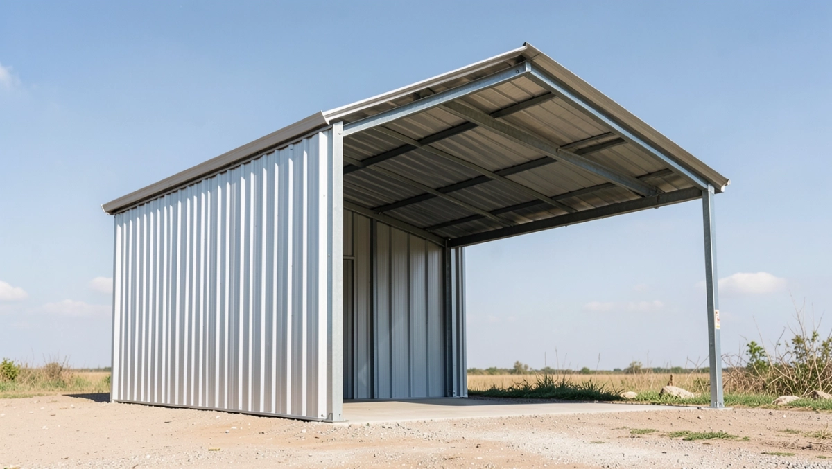 garaże blaszane jednospadowe