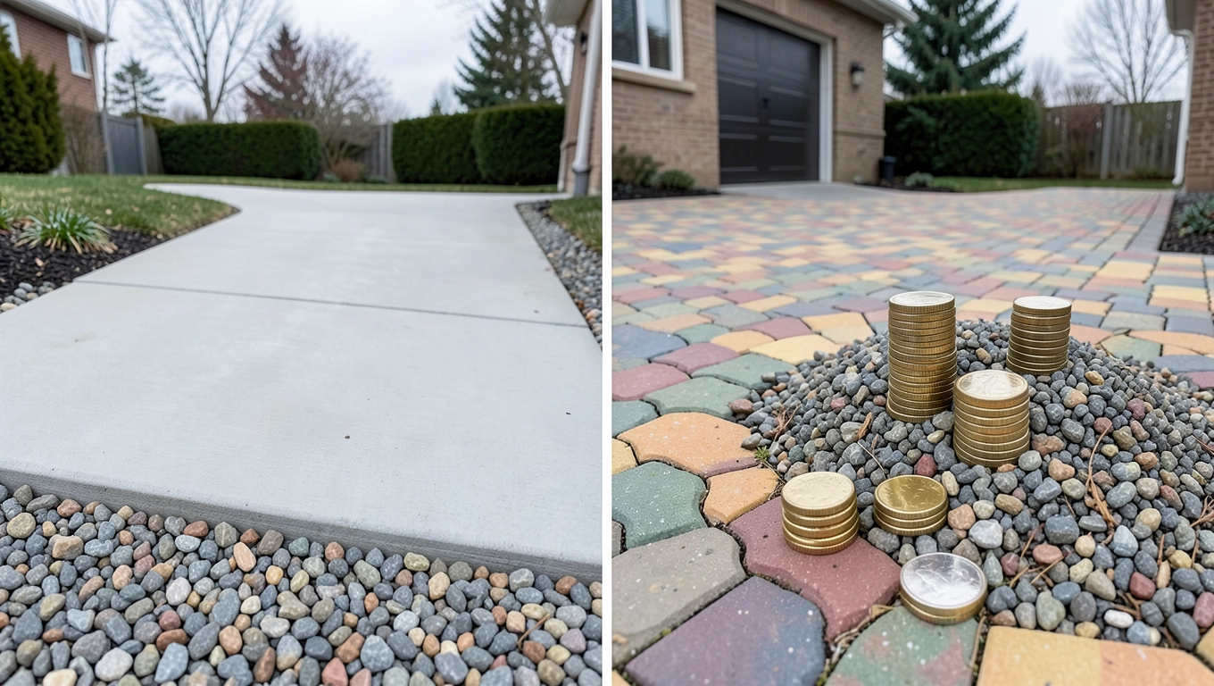 Koszty betonowego podjazdu vs kostka brukowa