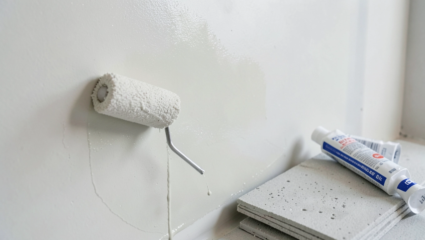 Montaż imitacji płyt betonowych na ścianę