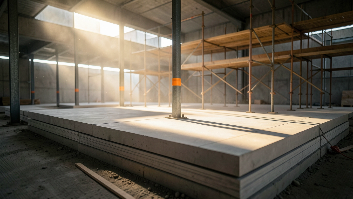 Montaż stropu z płyt betonowych