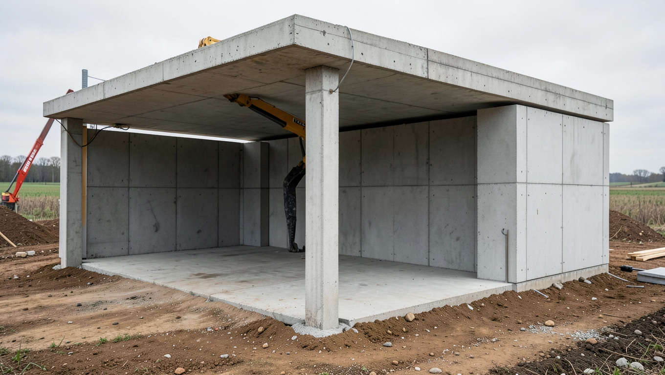 Montaż wiaty z płyt betonowych