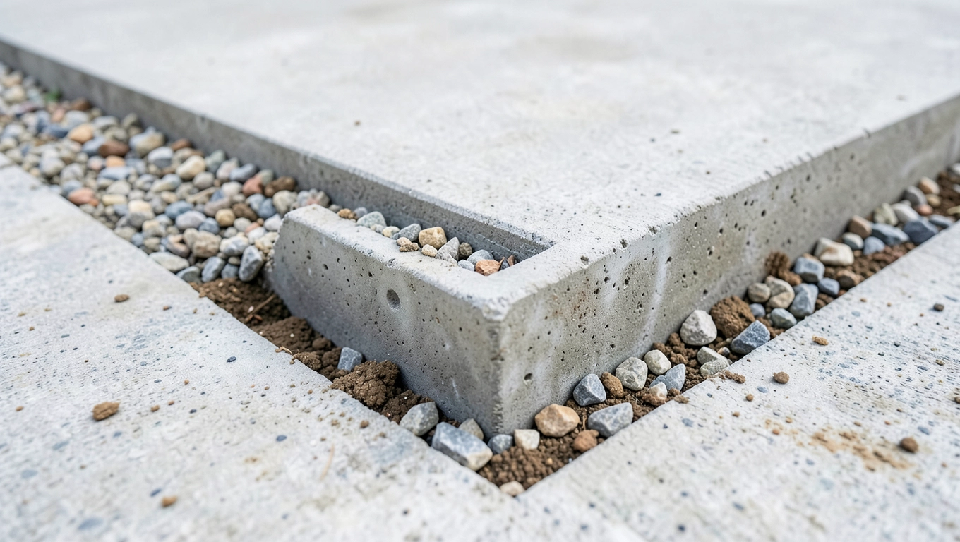 Obrzeża i podbudowa z kruszywa pod taras betonowy