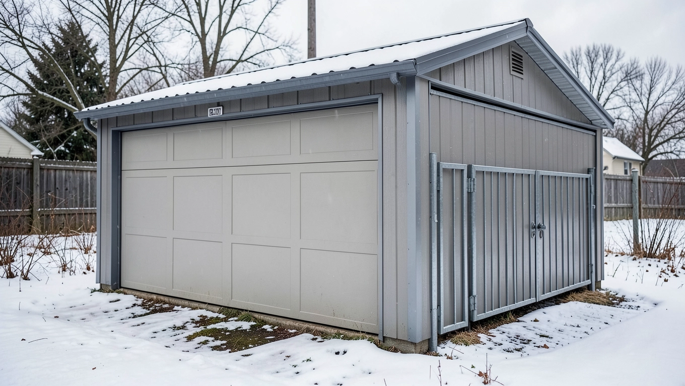 Odporność garażu 6x6 z jedną bramą na warunki pogodowe