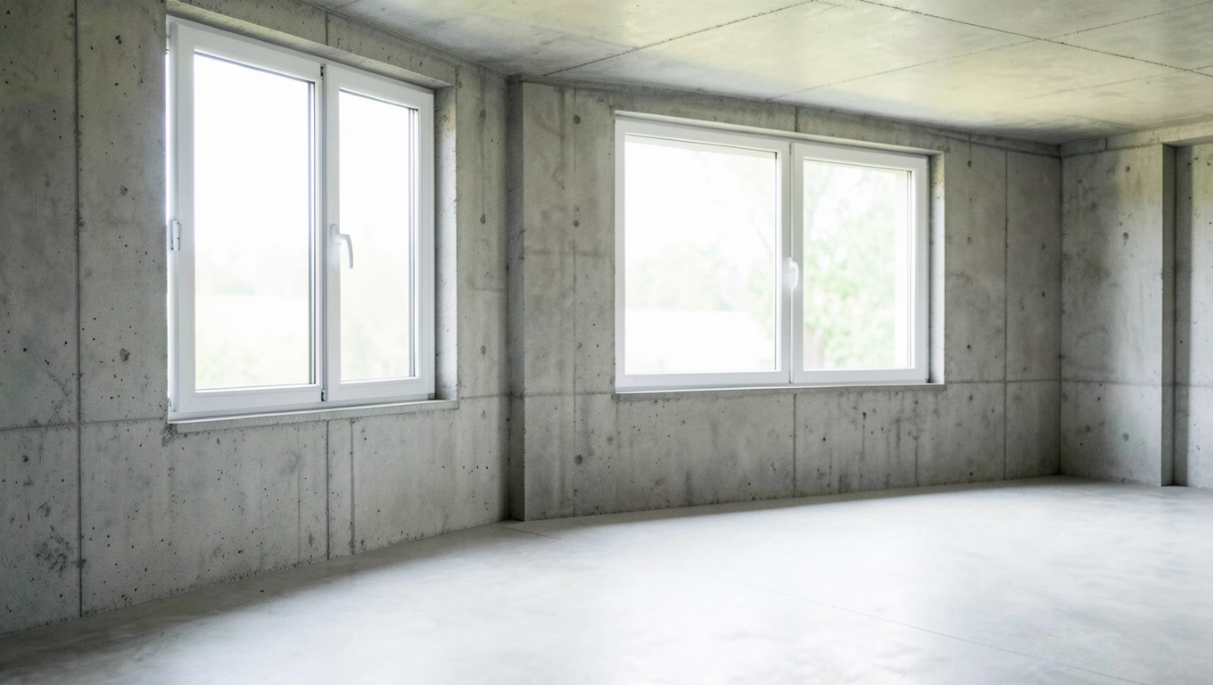 okna do garażu z płyt betonowych