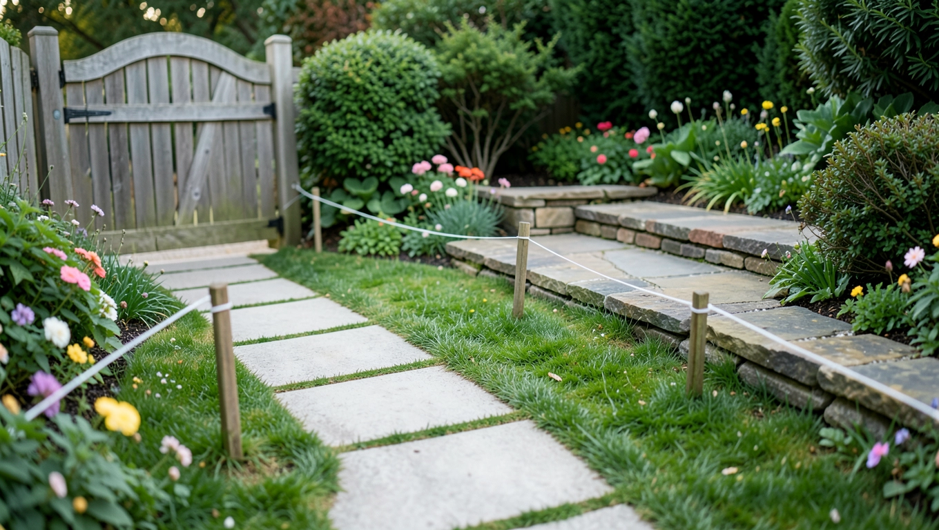 Planowanie ścieżki z płyt betonowych