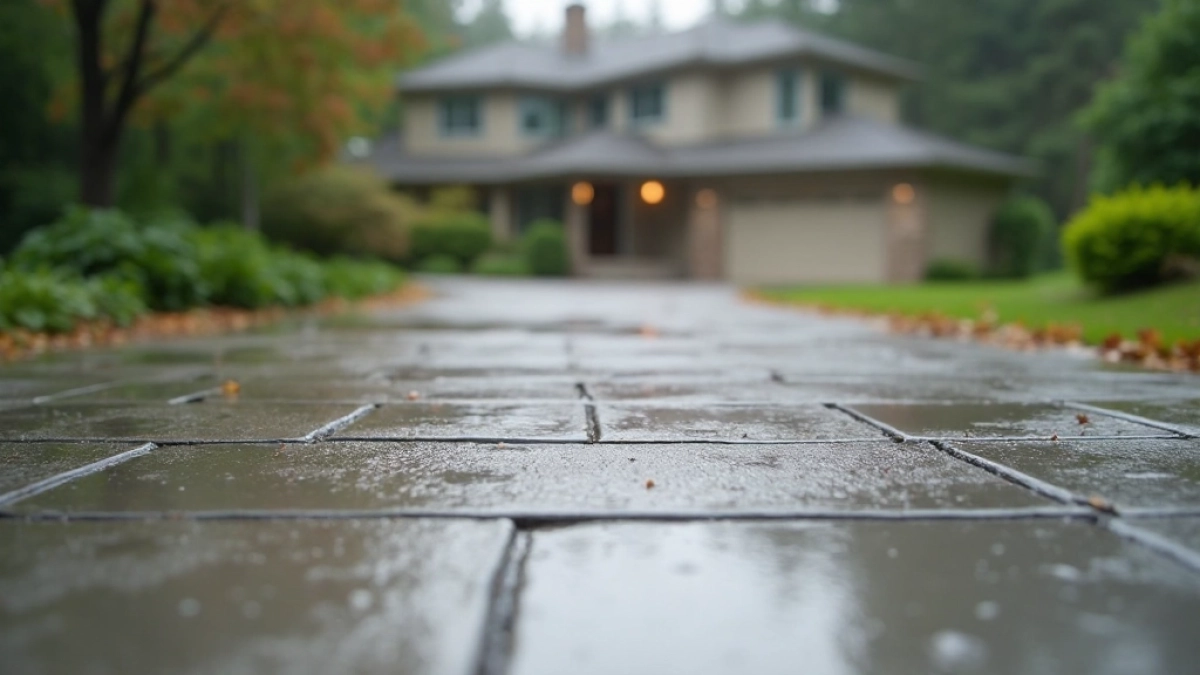 podjazd betonowy szczotkowany