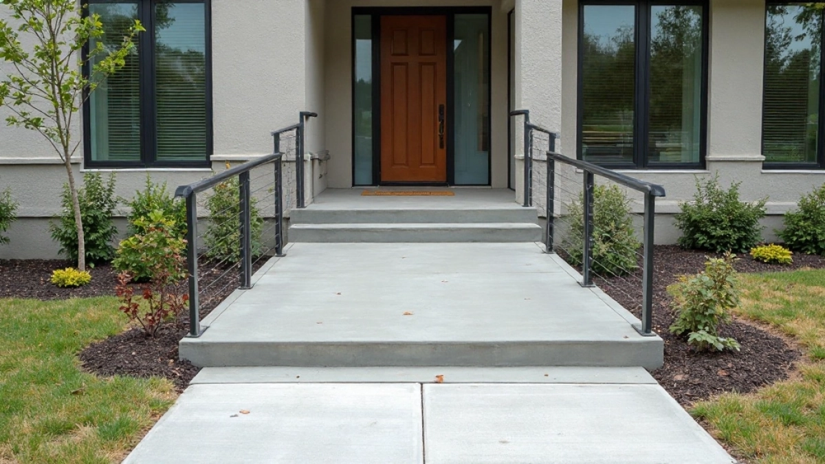 Podjazd dla niepełnosprawnych w domu jednorodzinnym