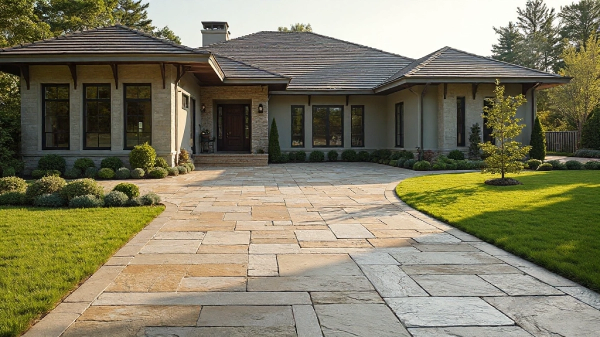 Podjazd z kamienia naturalnego