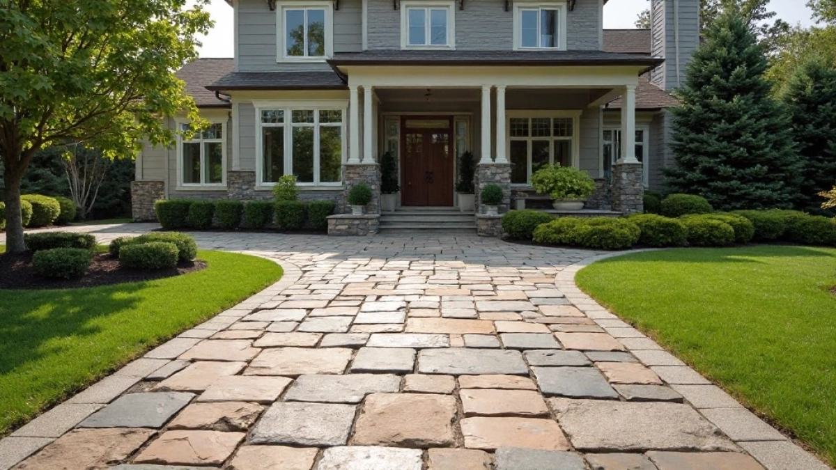 Podjazd z kamienia ozdobnego