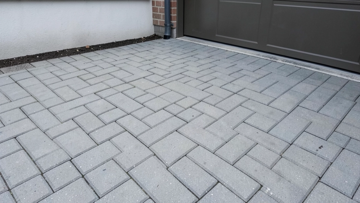 Podjazd z płyt chodnikowych