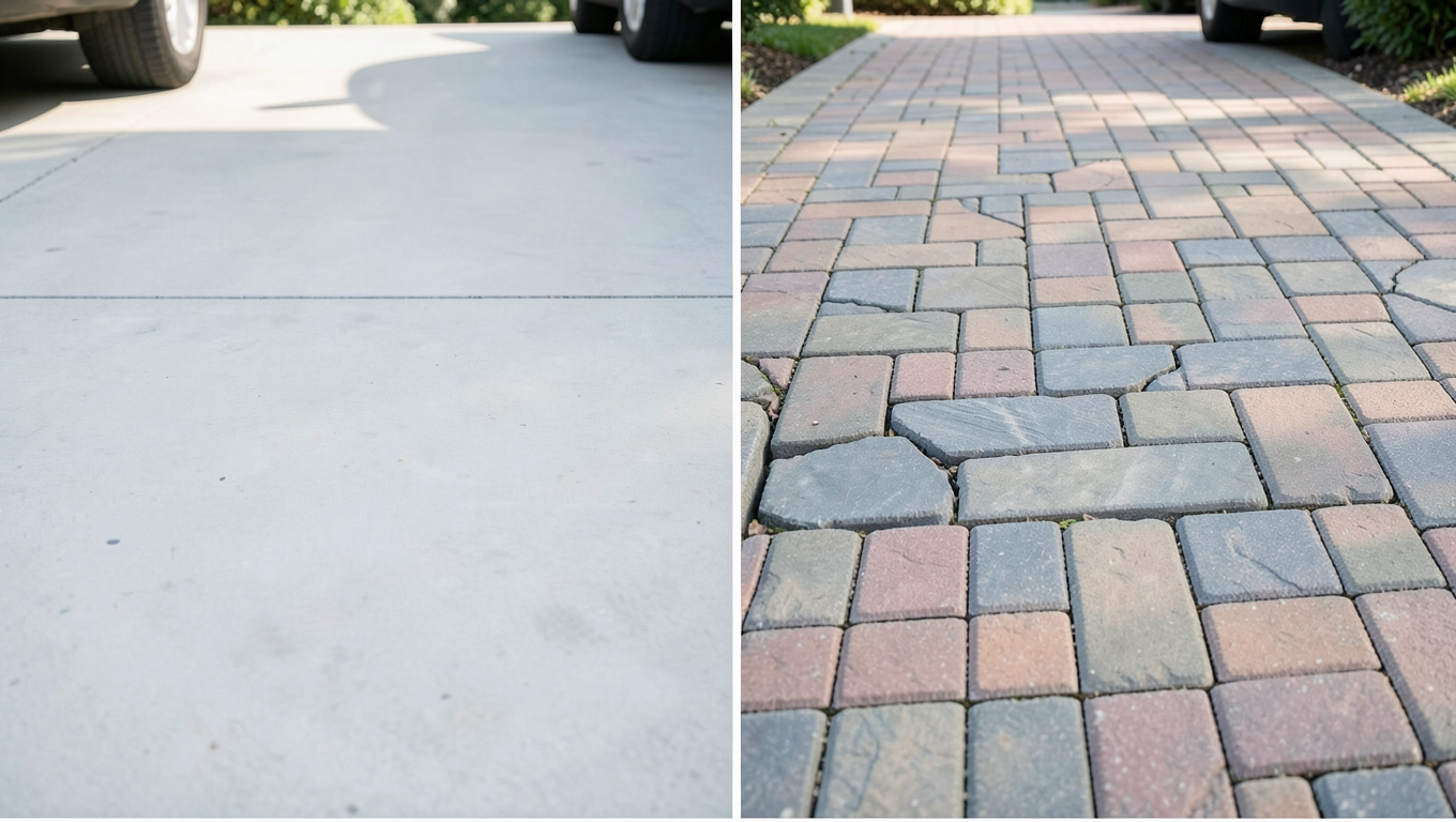 Porównanie wylewki betonowej z kostką brukową