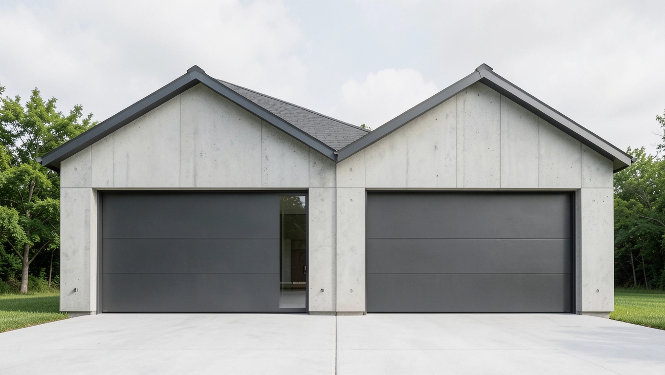 Projekty garażu dwustanowiskowego z płyt betonowych