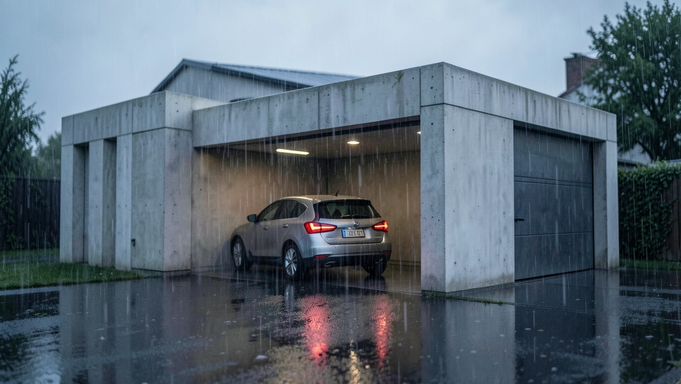 projekty garaży z płyt betonowych