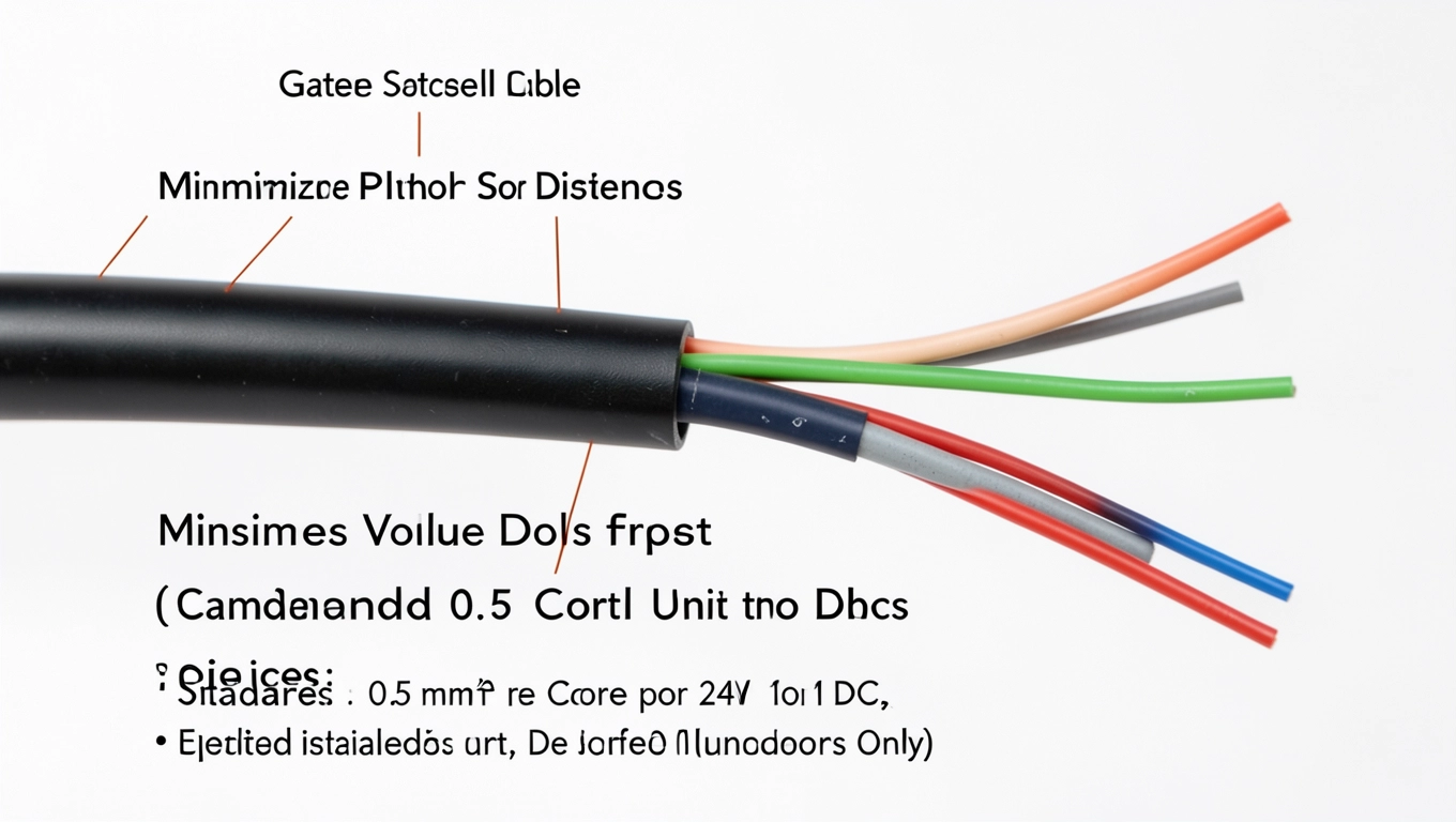 Przekrój przewodu do fotokomórek bramy