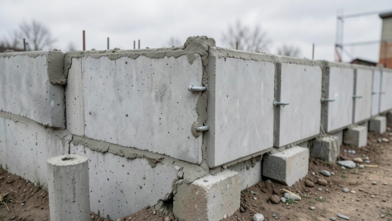 Ściany kojca z płyt betonowych - montaż i stabilność