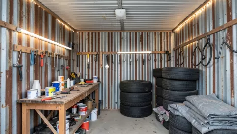 aranżacja garażu blaszanego