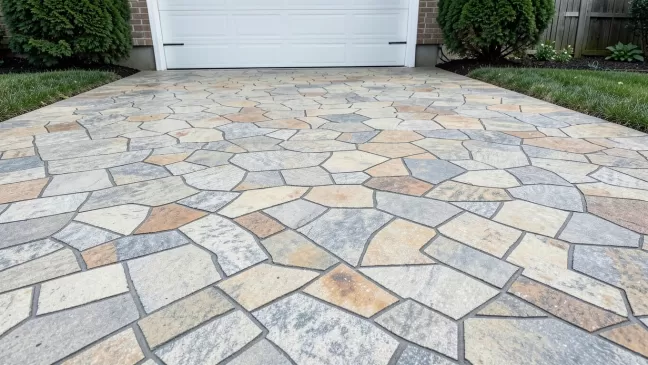 Beton stemplowany na podjazd